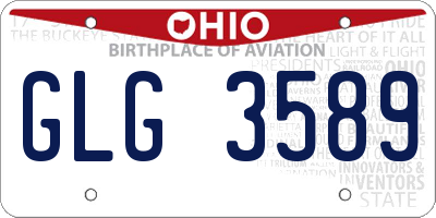 OH license plate GLG3589
