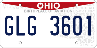 OH license plate GLG3601