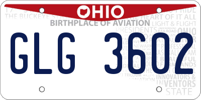 OH license plate GLG3602