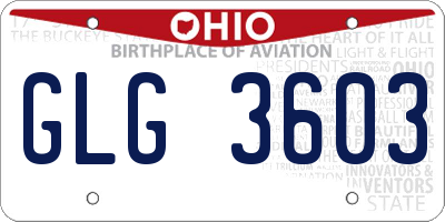 OH license plate GLG3603