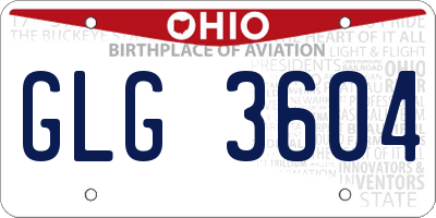 OH license plate GLG3604