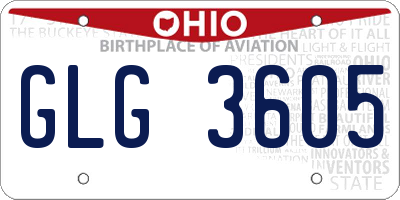 OH license plate GLG3605