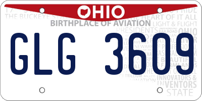 OH license plate GLG3609