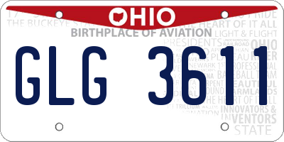 OH license plate GLG3611