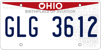OH license plate GLG3612