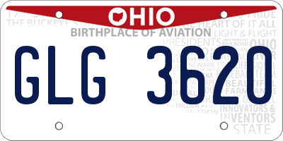 OH license plate GLG3620