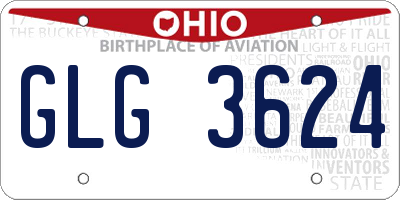 OH license plate GLG3624