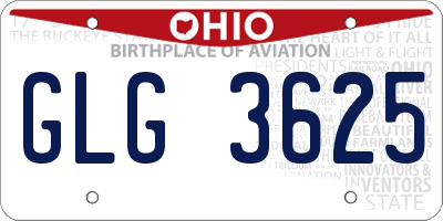 OH license plate GLG3625