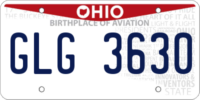 OH license plate GLG3630