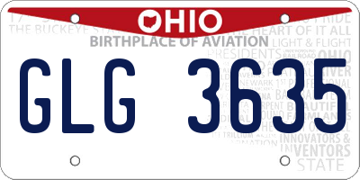 OH license plate GLG3635