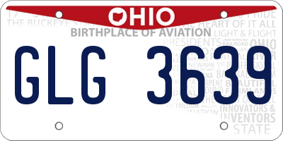 OH license plate GLG3639
