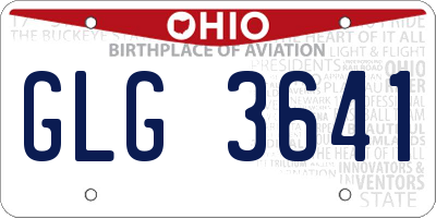OH license plate GLG3641