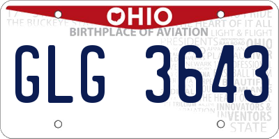 OH license plate GLG3643