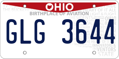 OH license plate GLG3644