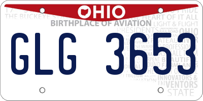 OH license plate GLG3653