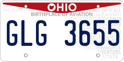 OH license plate GLG3655