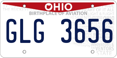 OH license plate GLG3656