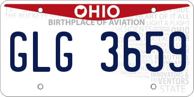 OH license plate GLG3659