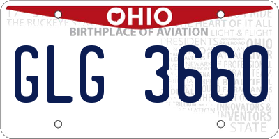OH license plate GLG3660