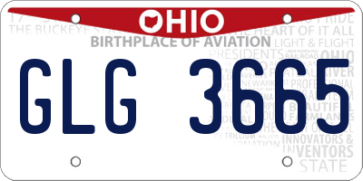 OH license plate GLG3665