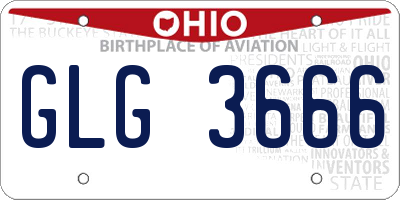 OH license plate GLG3666