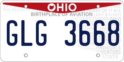 OH license plate GLG3668