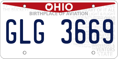 OH license plate GLG3669