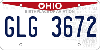 OH license plate GLG3672