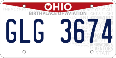 OH license plate GLG3674