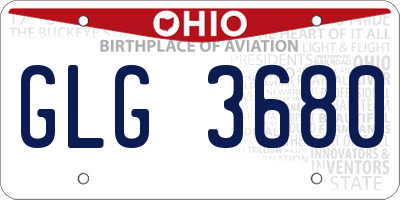 OH license plate GLG3680