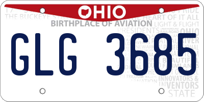 OH license plate GLG3685