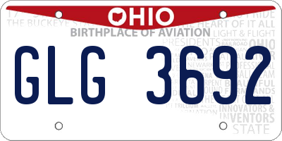 OH license plate GLG3692