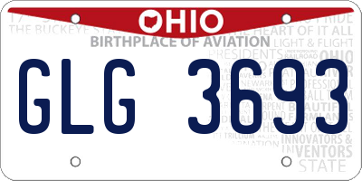 OH license plate GLG3693