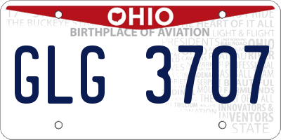 OH license plate GLG3707