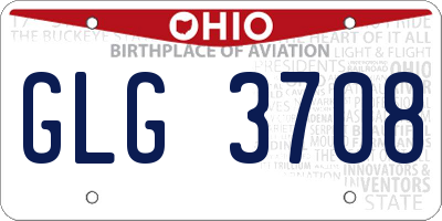 OH license plate GLG3708