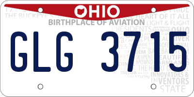 OH license plate GLG3715
