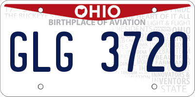OH license plate GLG3720