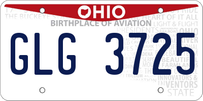 OH license plate GLG3725