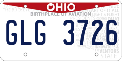 OH license plate GLG3726