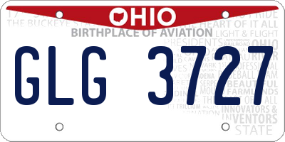 OH license plate GLG3727