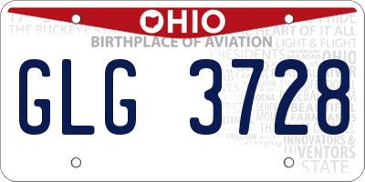 OH license plate GLG3728
