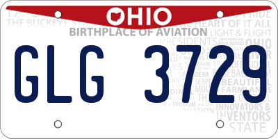 OH license plate GLG3729