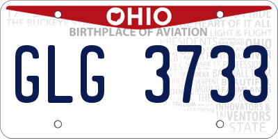 OH license plate GLG3733
