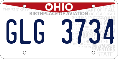 OH license plate GLG3734