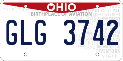OH license plate GLG3742