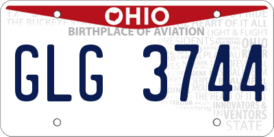 OH license plate GLG3744