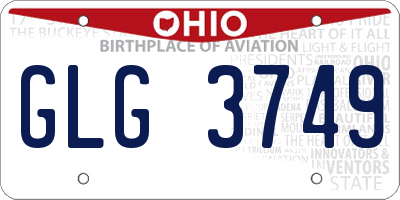 OH license plate GLG3749