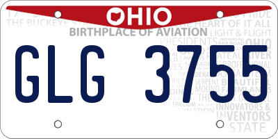 OH license plate GLG3755