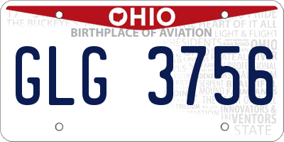 OH license plate GLG3756