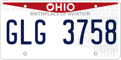 OH license plate GLG3758